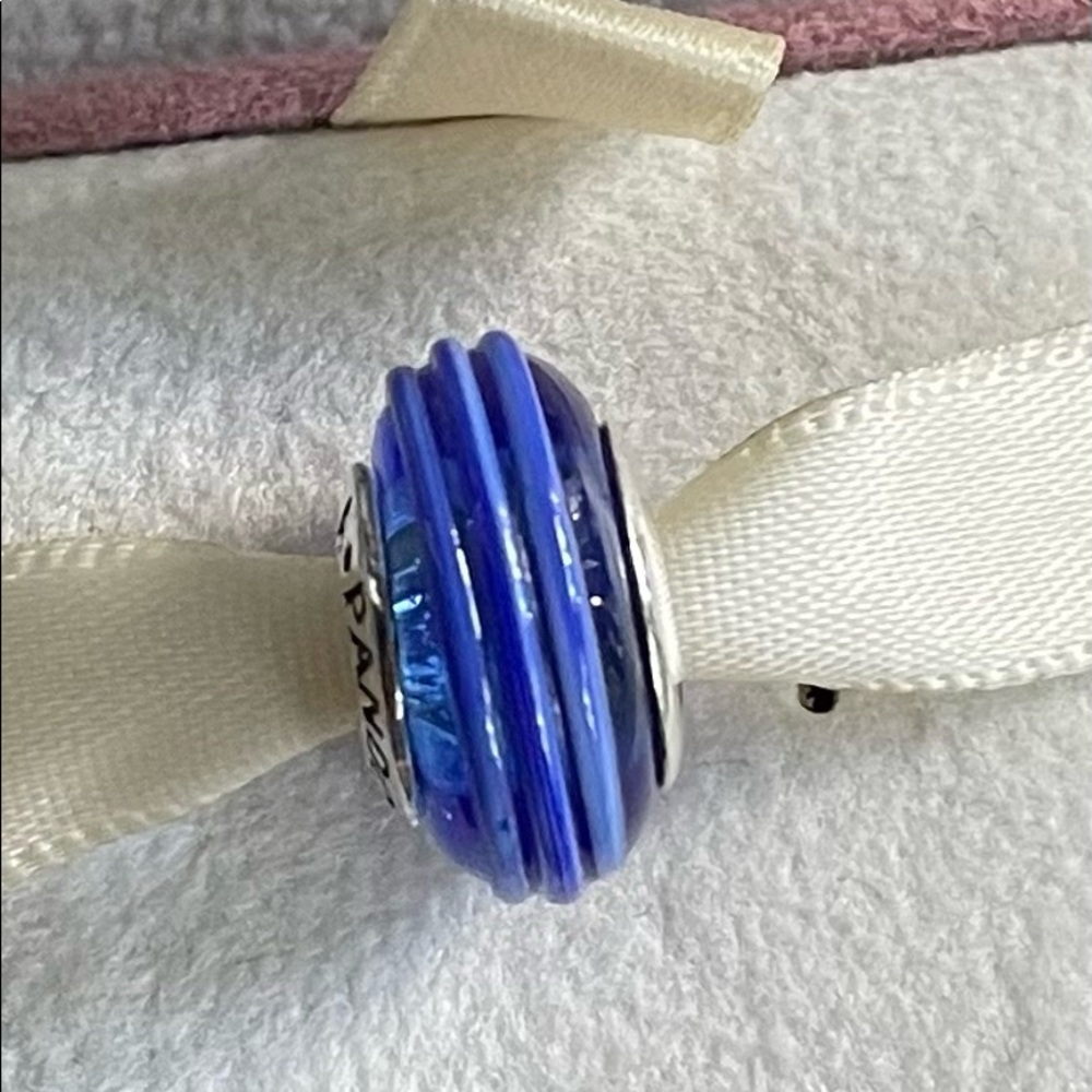 PANDORA BLUE RIBBON MURANO GLASS CHARM STERLING SILVER 925 ALE 790612 View 3